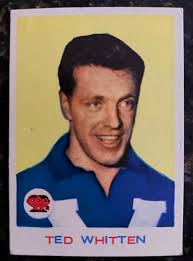 1966 VFL Scanlens #54 Ted Whitten Die Cut Footscray
