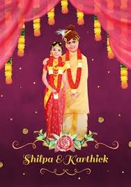 Illustrated Wedding Invitation India Caricature Wedding Invitations Caricature Wedding Cartoon Wedding Invitations