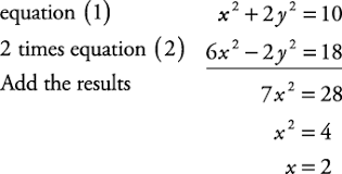 Divide this sum by e. Systems Of Equations Solved Algebraically