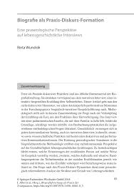 Können sie mir bitte informationen über die sehenwürdigkeiten und die jugendherberge in lübeck schicken? Pdf Biografie Als Praxis Diskurs Formation