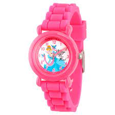 Girls Disney Princess Cinderella Pink Plastic Time Teacher Watch Pink In 2021 Disney Jewelry Best Kids Watches Pink Plastic