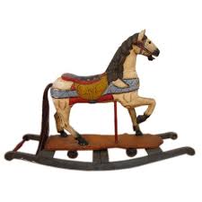 Vintage Hand Painted Rocking Horse Wooden Rocking Horse Rocking Horse Antique Rocking Horse