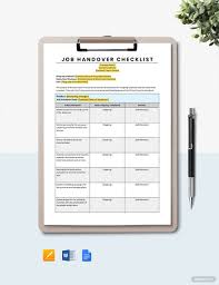 Job Handover Checklist Template Word Google Doc Apple Mac Pages In 2020 Checklist Template Checklist Templates