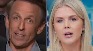 Seth Meyers and Karoline Leavitt