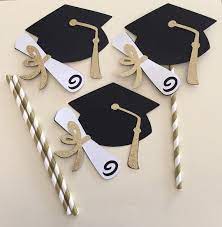 Gold Graduation Hat Centerpiece Picks Glittery Gold White Black Graduation Centerpiece Graduation Hat Graduation Hat Graduation Center Pieces Gold Graduation