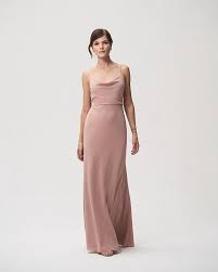 The Capri 1818 Bella Exclusive Dress Features A Cowl Neckline With Spaghetti Blush Bridesmaid Dresses Long Jenny Yoo Bridesmaid Dress Latest Bridesmaid Dresses