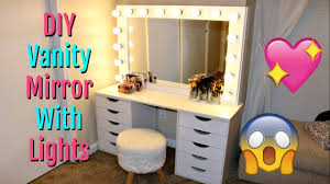 diy vanity mirror with lights under