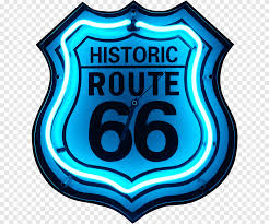 The sign's image is baked in. U S Route 66 Neon Sign Clock Neon Lighting Old School Text Logo Png Pngegg