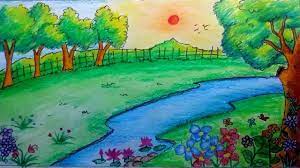 The Bully And The Nerd Collide Landscape Drawings Pastel Landscape Oil Pastel Landscape