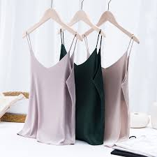 Satin blouse added 2 new photos. Korean Silk Women Camis Tops Woman V Neck Satin Tank Top Women Sleeveless Silk White Tops Plus Size Xxxl Sexy Satin Halter Top Camis Aliexpress