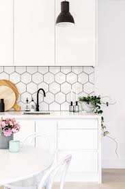 Hexagon Tiles With Black Grout Timeless Kitchen Kitchen Tiles Backsplash White Subway Tile Backsplash