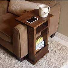 Foto 1 Esteira De Madeira Para Braco De Sofa Com Porta Copos Revistas E Controle Diy Furniture Home Decor Arm Rest Table