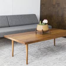 A pane of tempered glass floats beneath the interlocking wooden ring, offering you an elegant surface to place party platters and. Case Study Furniture Sws Coffee Table With Straight Edge Made In California By Modernica Coffee Table Case Study Furniture Table