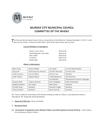 MURRAY CITY MUNICIPAL COUNCIL COMMITTEE OF THE WHOLE