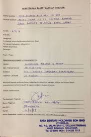 Ilmu itu lebih baik dari harta. Surat Tamat Latihan Industri Laporan Akhir Latihan Industri Muhd Firdaus