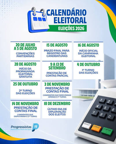📅 Calend&aacute;rio Eleitoral 2026: fique atento aos prazos! As elei&ccedil;&otilde;es de 2026 j&aacute; t&ecirc;m um cronograma definido, e conhecer cada etapa &eacute; fundamental para candidatos, partidos e eleitores. 🗓️ Entre as principais