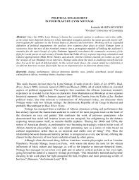 Warm, intelligent, and deeply human, lynn nottage's intimate apparel explores the desire for both independence and connection, the insidious effects of racism and classism, the social. Pdf Political Engagement In Four Plays By Lynn Nottage Ludmila Martanovschi Academia Edu