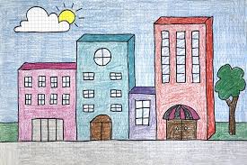 How To Draw Easy 3d Buildings Art Projects For Kids Art Drawings For Kids Art Lessons For Kids Art Lessons