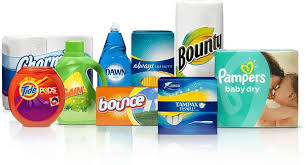 An Array Of P G Products Including Bounty Pampers And Tampax Are Featured Along An Orange Decorative Mosaic Background Brand Strategy Tampax P G Products