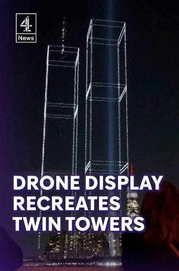Drone display recreates Twin Towers in New York ahead of 25th anniversary of 9/11