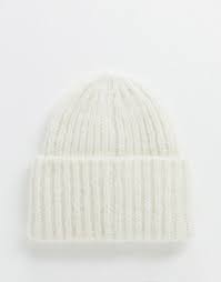 Other Stories Thick Ribbed Beanie Hat In White Asos Beanie Beanie Hats Hats