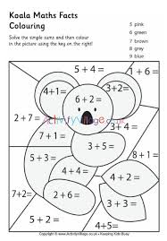 Print all of our color by number addition coloring pages today and give them to your kids and their friends and your class. Koala Maths Facts Colouring Page