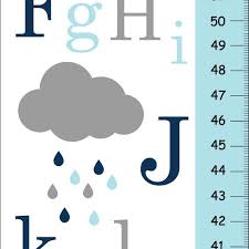 Alphabet Canvas Growth Chart Cloud Growth Chart Rain Drops