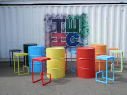 Check out our oil drum coffee table selection for the very best in unique or custom, handmade pieces from our coffee & end tables shops. Oil Drum Tables And Chairs Coffee Shop Decor Coffee Shop Interior Design Cafe Interior Design