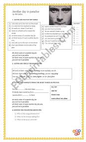 As such, the song was a substantial departure from the danc. Another Day In Paradise By Phil Collins Esl Worksheet By Isacoronado