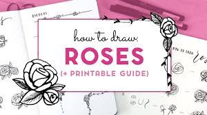 How To Draw Roses Simple Minimal Printable Pdf In 2021 Roses Drawing Watercolour Challenge Ink Illustrations