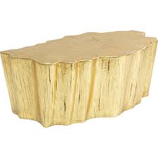 A hand rubbed bronze finish is especially complementing to the organic branches of this table adding richness and depth. Coffee Table Tree Stump Gold 119x68cm Kare Design