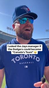 You’re either gonna hate this or you’re gonna love this 😂 I asked this of  these guys a couple seasons ago when the Jays were in LA to play a series.  #bluejays #dodgers #worldseries #canadasteam