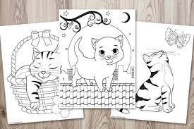 Ready to color your cats? Super Cute Cat Coloring Pages Easy No Prep Kids Activity The Artisan Life