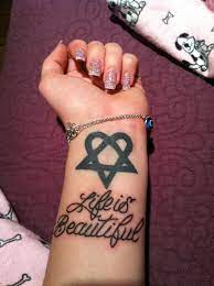 My Heartagram Tattoo Because I Love The Band Him Life Is Beautiful Is My Favorite Sixx Am Song Heartagram Tattoo Minimal Tattoo Tattoos