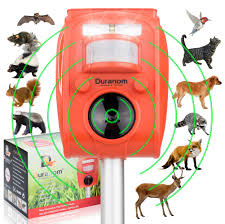 Features a solar panel on top of the device that. Duranom Ultrasonic Animal Repeller Outdoor Solar Powered Motion Sensor Strobe Buy Online In Serbia At Serbia Desertcart Com Productid 89110329