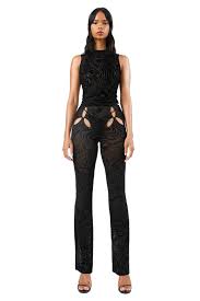 Amina Pant Black Burnout I Am Gia