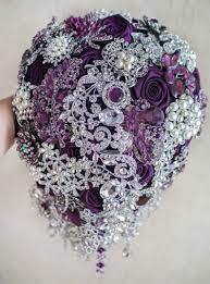 Purple Brooch Bouquet Purple And Silver Wedding Brooch Etsy Uk Purple And Silver Wedding Purple Brooch Bouquet Bridal Brooch Bouquet