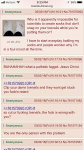 Anon Goes Toe To Toe With His Socks R 4chan