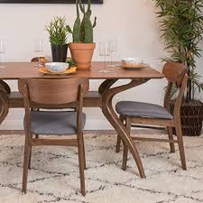 Lucille Dark Grey Fabric Walnut Finish Dining Chair Set Https Www Amazon Com Dp B01n0h9uyt Ref Wood Dining Chairs Dining Chairs Solid Wood Dining Chairs