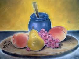 رسم بألوان الباستيل art painting spoon rest