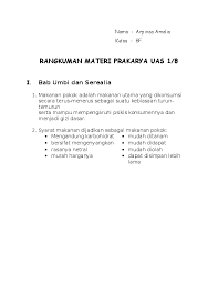 Pangan setengah jadi dari serealia dan umbi menjadi makanan khas daerah. Doc 8f Rangkuman Materi Prakarya Uas 1 8 Arpinaa Amalia Academia Edu