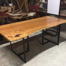 Home furniture solid wood dining table live edge / wishbone metal legs dining table wood. Stunning Live Edge Tables With Metal Legs