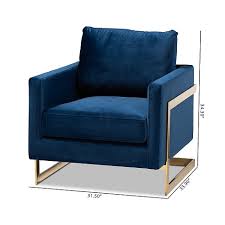 Baxton Studio Alton Armchair In Blue Royal Blue Gold In 2020 Velvet Armchair Blue Velvet Armchair Blue Armchair