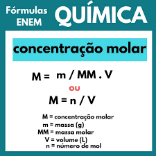 quimica concentracao molar quimica enem ensino de quimica enem