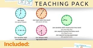 Time In Indonesian Poster Flash Cards Worksheets Answer Keys Jam Waktu Teaching Packs Flashcards Teaching