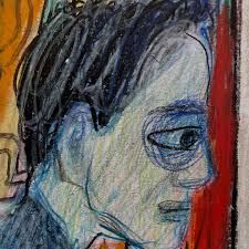 Emma Biggs today in studio. First mosaic since lung disease.