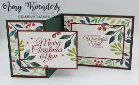 Christmas Cards 2021 Stampin Up Stampin Up Christmas Season With Holly Jolly Wishes Z Fold Christmas Card Stamp With Amy K