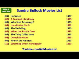 Sandra bullock, sarah paulson, john malkovich, jacki weaver, rosa salazar release date: Sandra Bullock Movies List Youtube