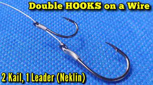 Cara membuat rangkaian pancing : How To Tie Double Hooks On A Wire Cara Ikat 2 Mata Kail Pancing Pada Neklin Youtube