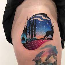 Maybe you would like to learn more about one of these? Forest At Night And Deer Tattoo Tattoogrid Net